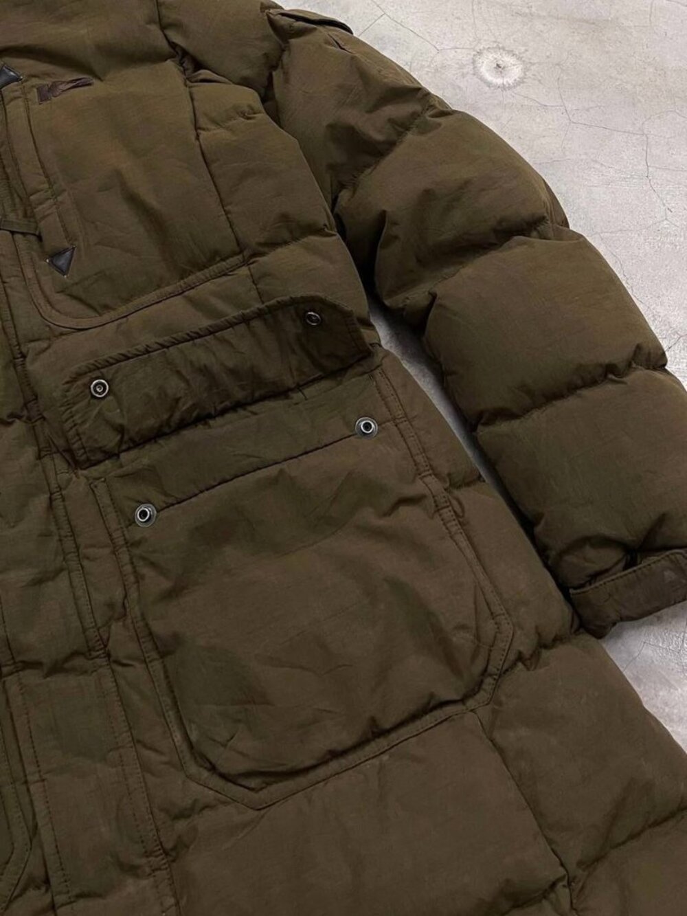 K2 Olive Green Hooded Puffer Coat - Picture 6 of 12